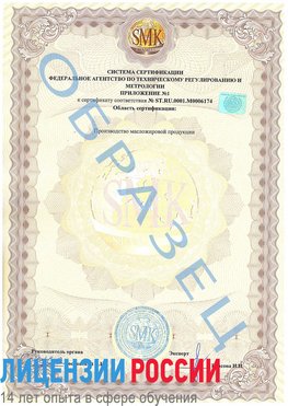 Образец сертификата соответствия (приложение) Ванино Сертификат ISO 22000
